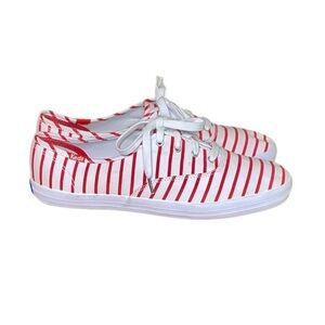 Keds Dream Foam Classic Red & White Stripe Sneakers Shoes Style F62435